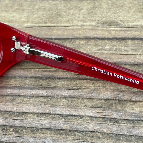 Christian Rothschild Eyeglasses Frame CR 68 Red Glasses Frame 53[]15 135 - Picture 10 of 12